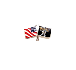 Image of Lapel Pin - "USA" & "WVSU" Flags